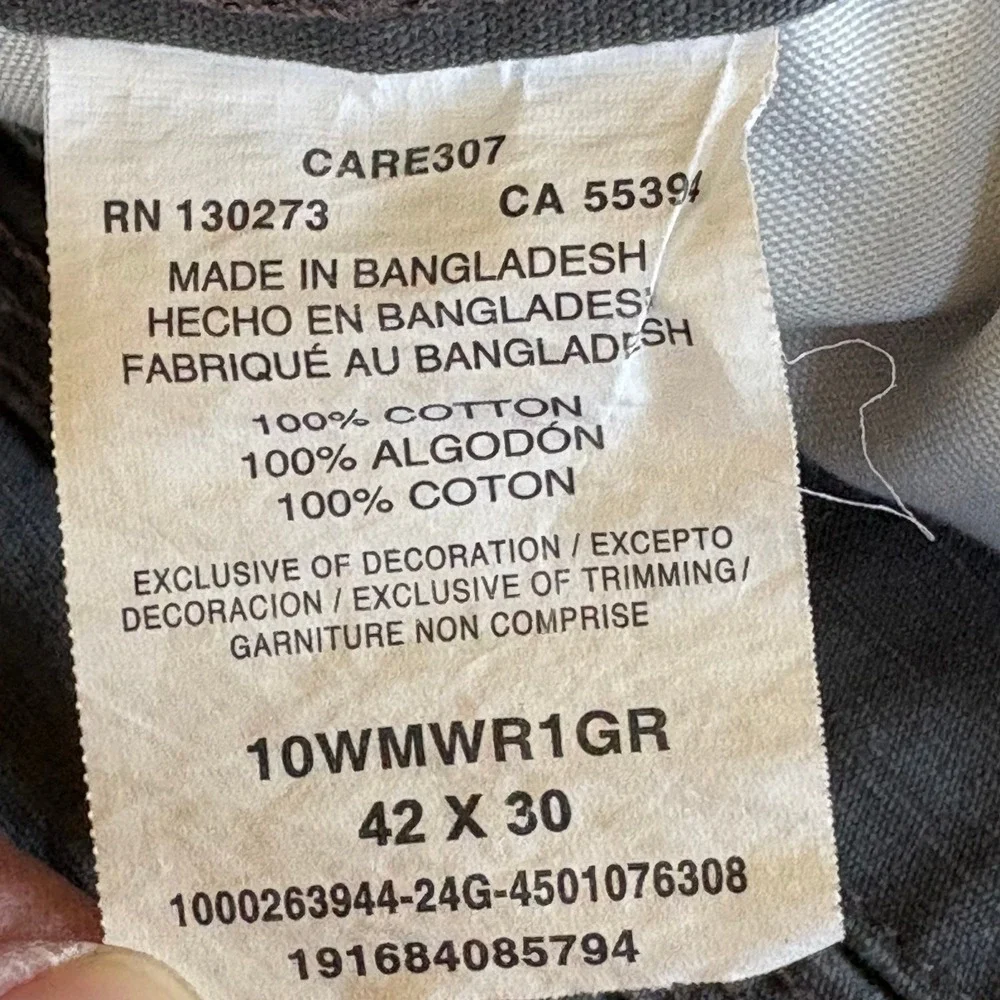 Wrangler Men Cargo Pants Workwear Ripstop Tactical 42x30 Gray Reinforced Pockets